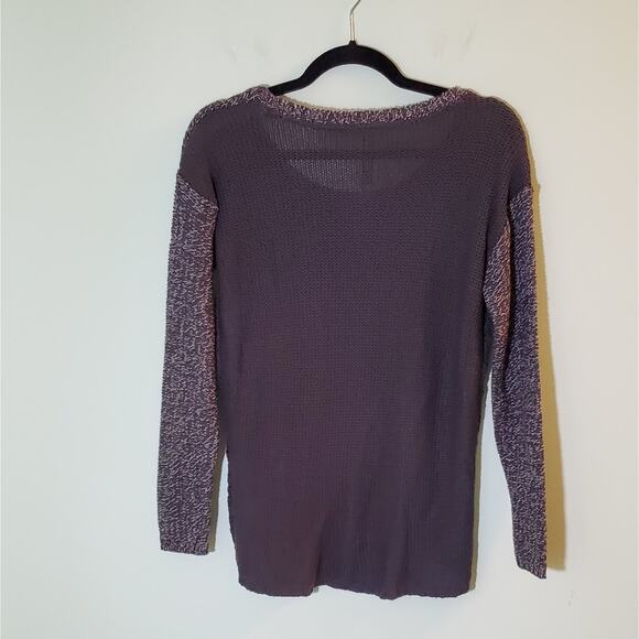 Design Lab by Lord & Taylor Gray Heathered Mixed Knit Pullover Sweater Size XS - Picture 2 of 10